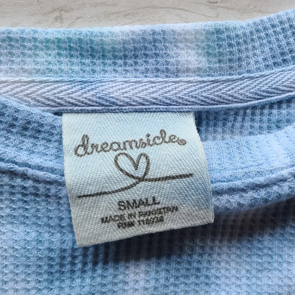 Blue Tie Dye Crop Thermal - Picture 2 of 4